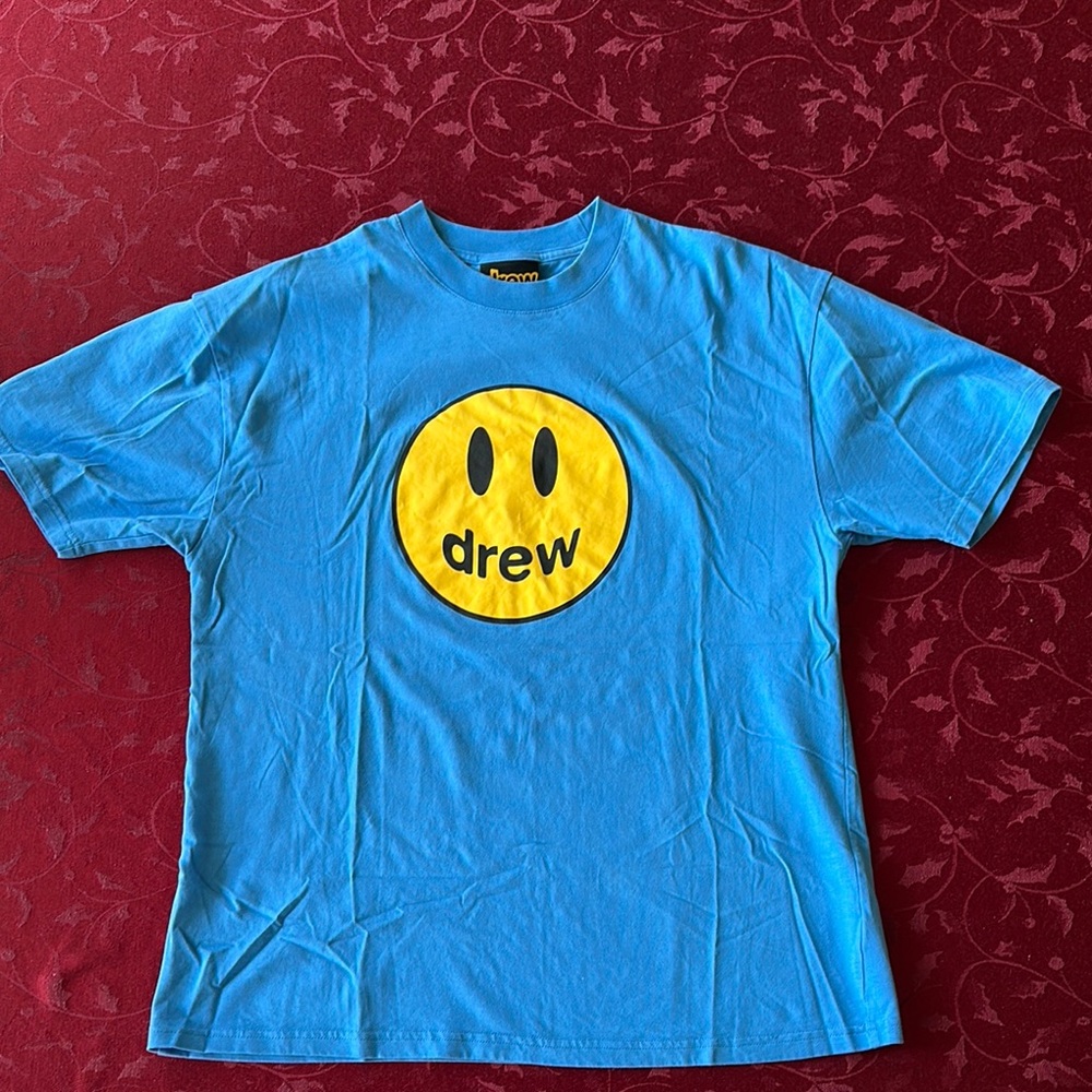 DREW Bright Blue Tee with Yellow Graphic